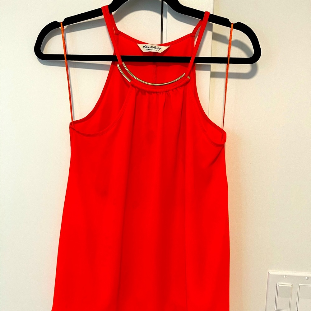 Miss Selfridge orange cami with neck detail. Size 10UK 6US